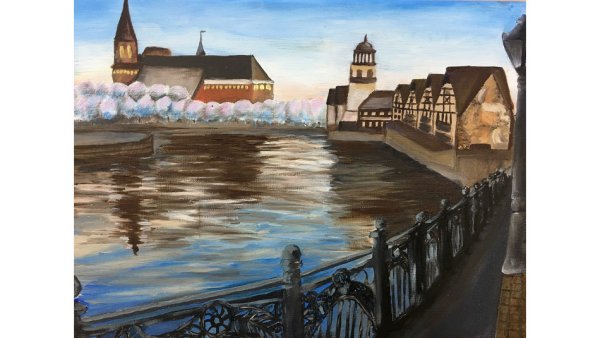 Кафедральный собор Калининград акварель