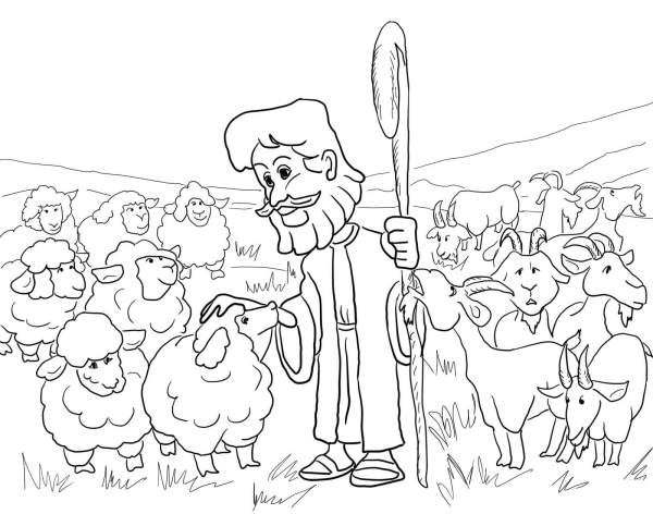 Пастух раскраска для детей