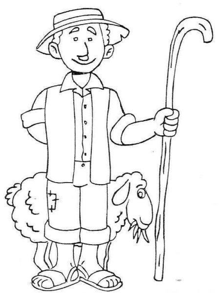 Пастух раскраска для детей