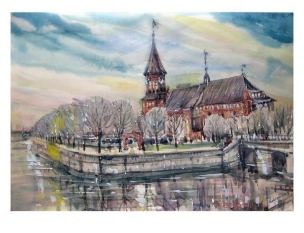 Калининград на белом фоне