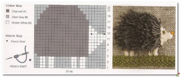 Узор для вязания Ежик