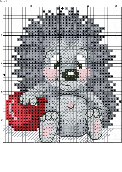 Вышивка крестом ежики схемы