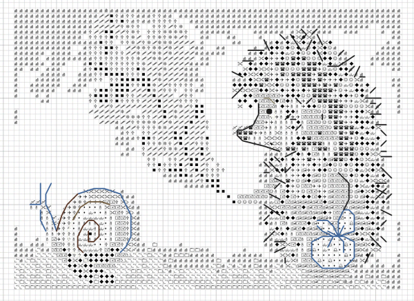 Схема Ежик в тумане крестиком