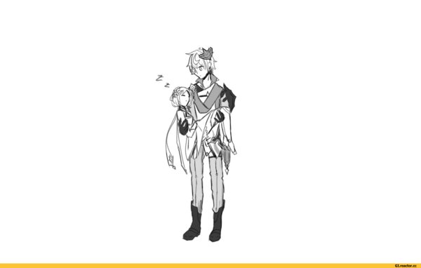 Геншин Импакт чёрно белые