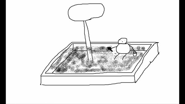 Легкий рисунок в песочнице