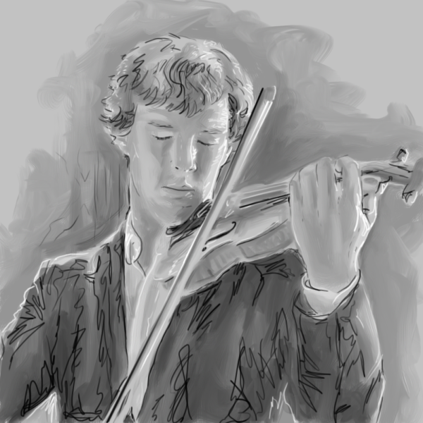 Шерлок Холмс со скрипкой Роберт