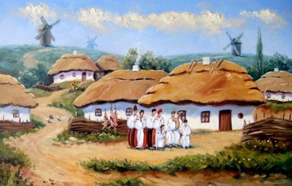 Хата казака музей с соломенной крышей Краснодарского края