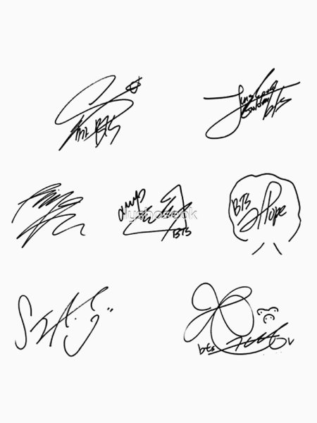 Автограф Тэхена из BTS