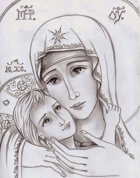 Казанская Божья Матерь эскиз