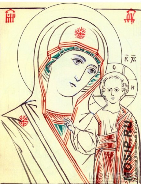 Икона Богородицы Умиление прорись