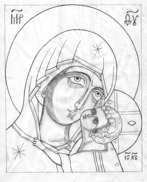 Прорись Мадонна с младенцем