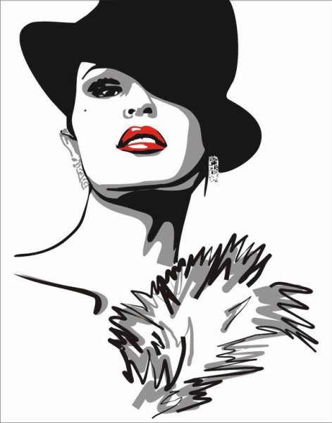 Девушка в шляпе рисунок