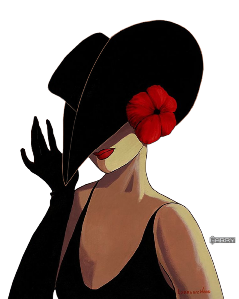 Дама в шляпе силуэт