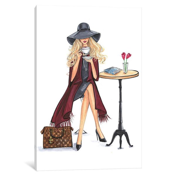 Дама в шляпе силуэт