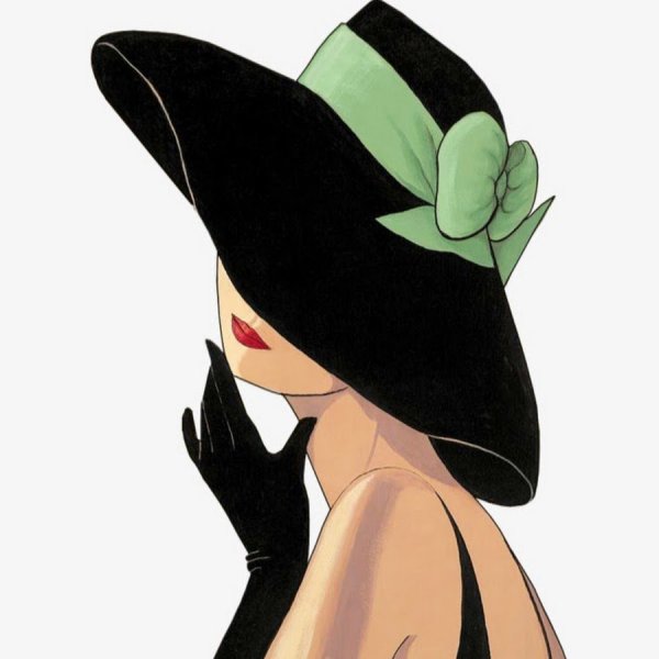 Девушка в шляпе рисунок