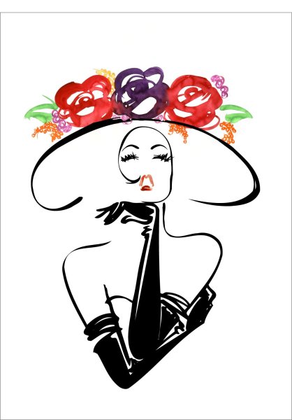 Женщина в шляпе арт