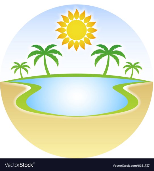 Оазис в пустыне вектор