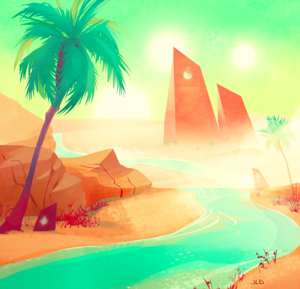 Оазис иллюстрация