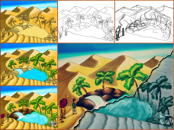 Оазис иллюстрация