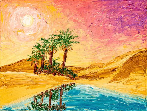 Оазис в пустыне зарисовка