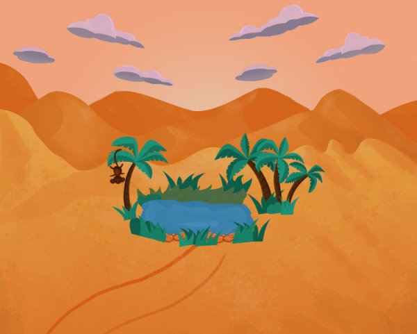 Оазис рисунок детский