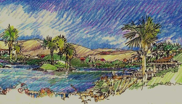 Оазис набросок