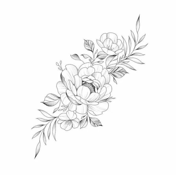 Эскизы тату цветы