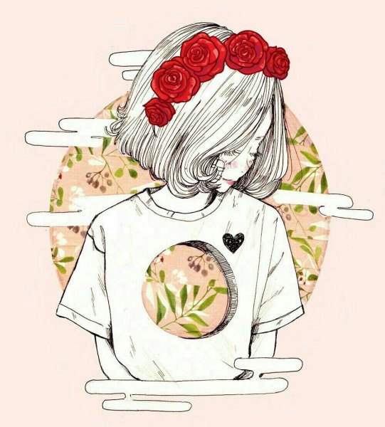 Милые рисунки девочек для скетчбука