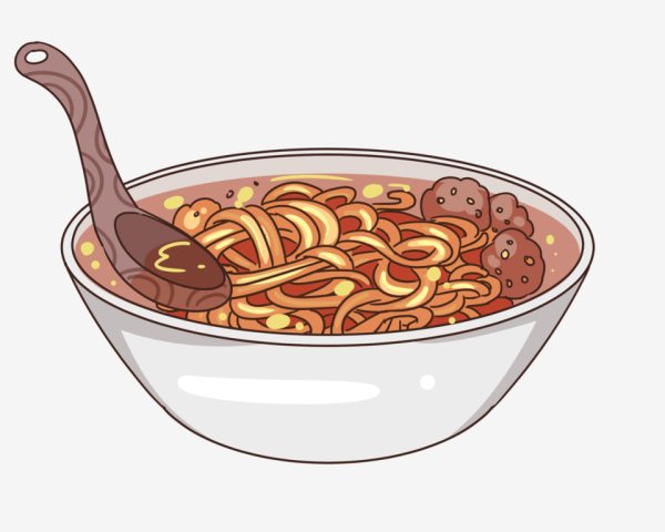 Лапша в тарелке нарисованная