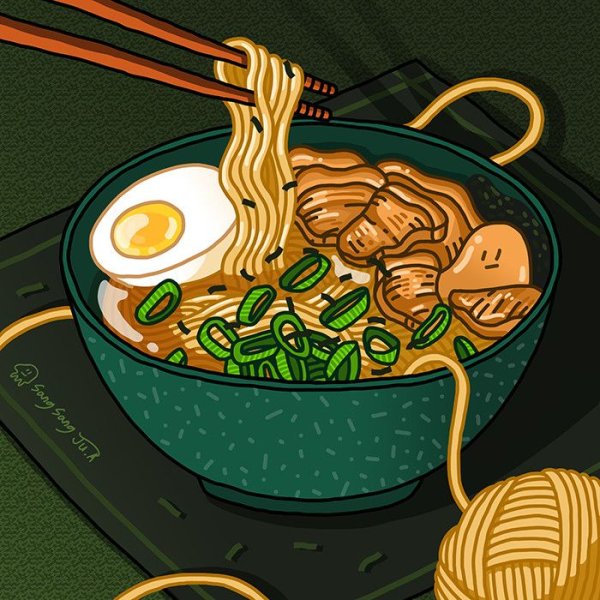 Фуд-иллюстрация лапша