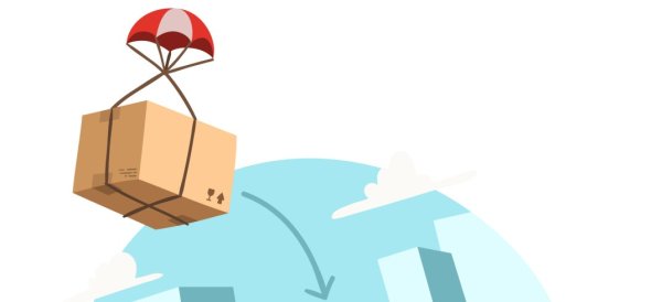 Посылка на прозрачном фоне мультяшная