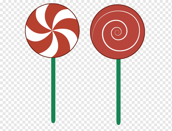 Красно-белый круглый леденец на палочке