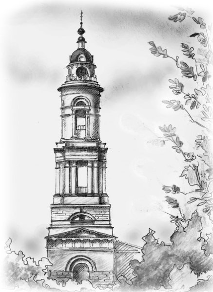 Церковь с колоколом вектор