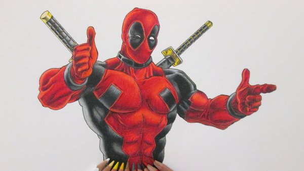 Дэдпул рисунок в цвете
