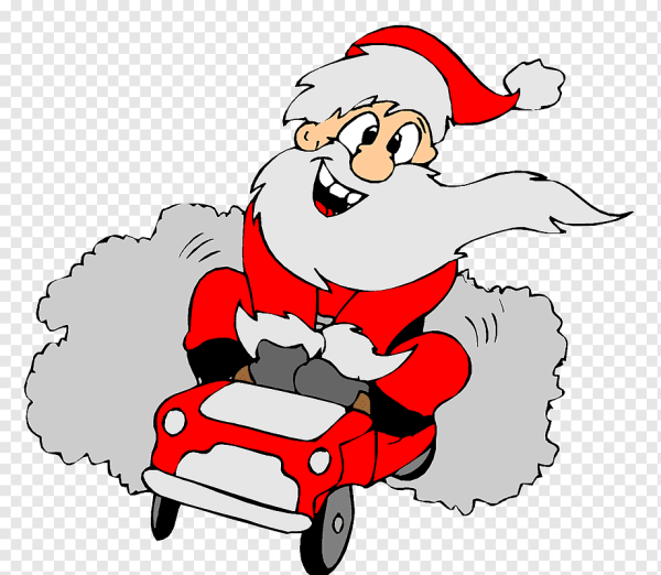 Дед Мороз на машинке