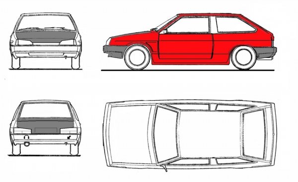 ВАЗ 2108 чертеж