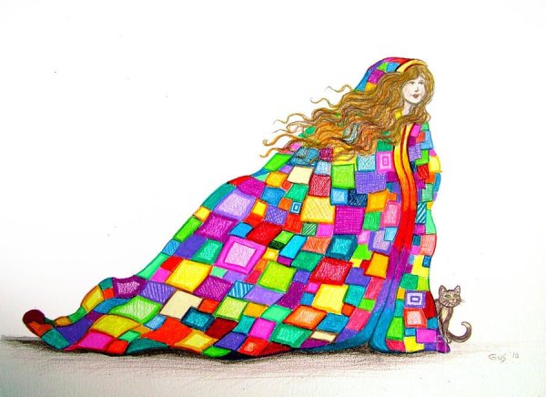 Рисование красивое одеяло