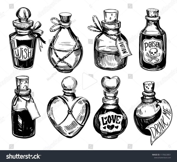 Бутылочки и склянки для зелий