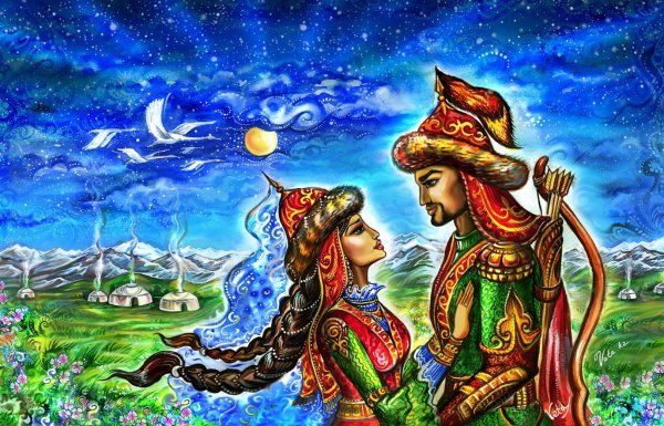 Казашка иллюстрация