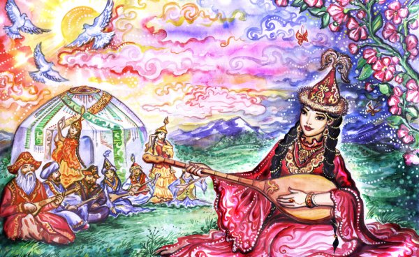 Казахская девушка арт