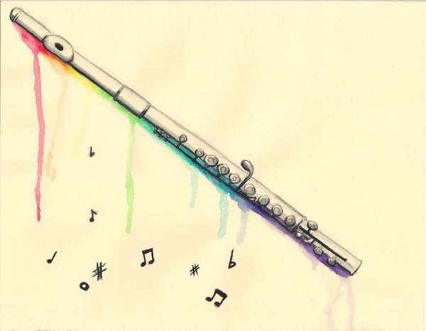 Флейта на белом фоне