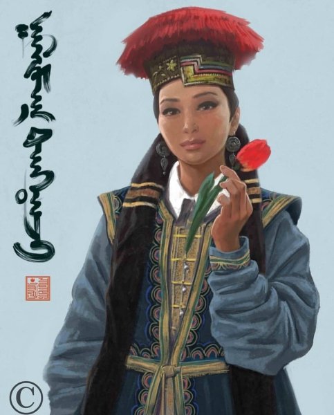 Калмыцкий национальный костюм раскраска