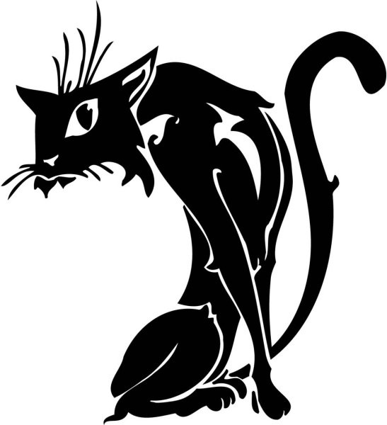 Стилизованный черный кот