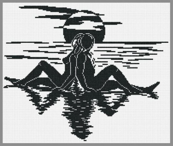 Вышивка крестиком черно белая