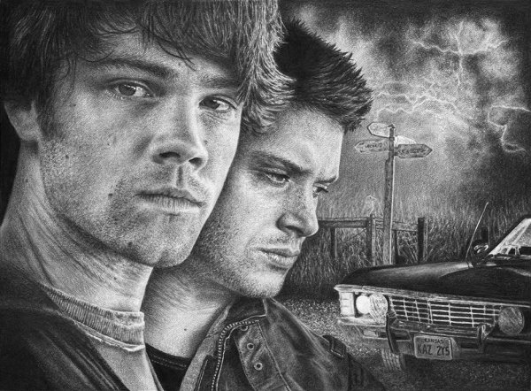 Сэм Винчестер сверхъестественное портрет