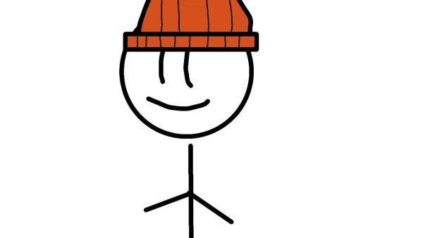 Стикман с шапочкой новогодней