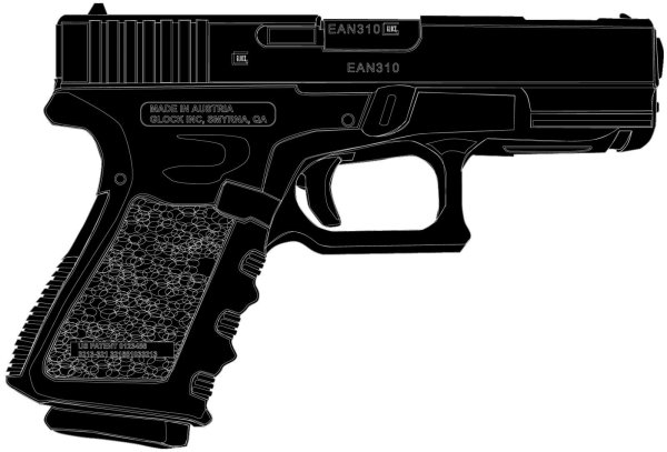 Глок 17 на белом фоне