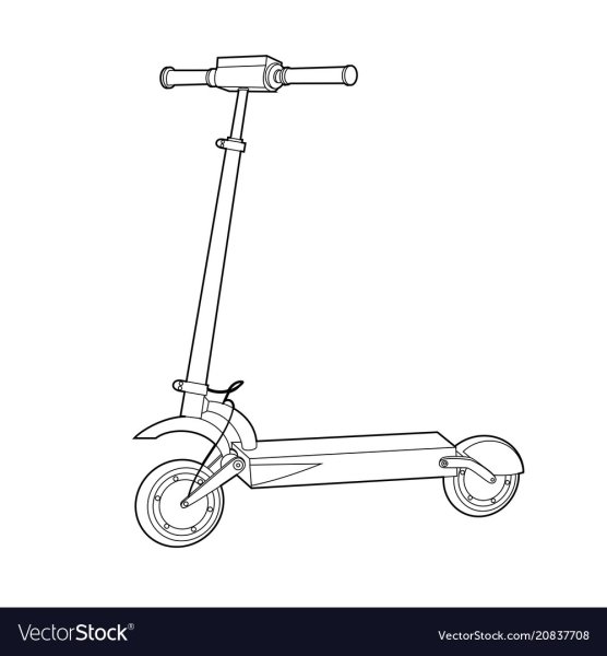 Самокат вектор сбоку