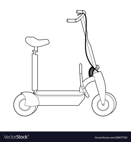 Самокат вектор сбоку