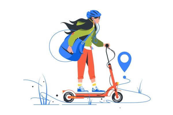 Открытка с самокатом